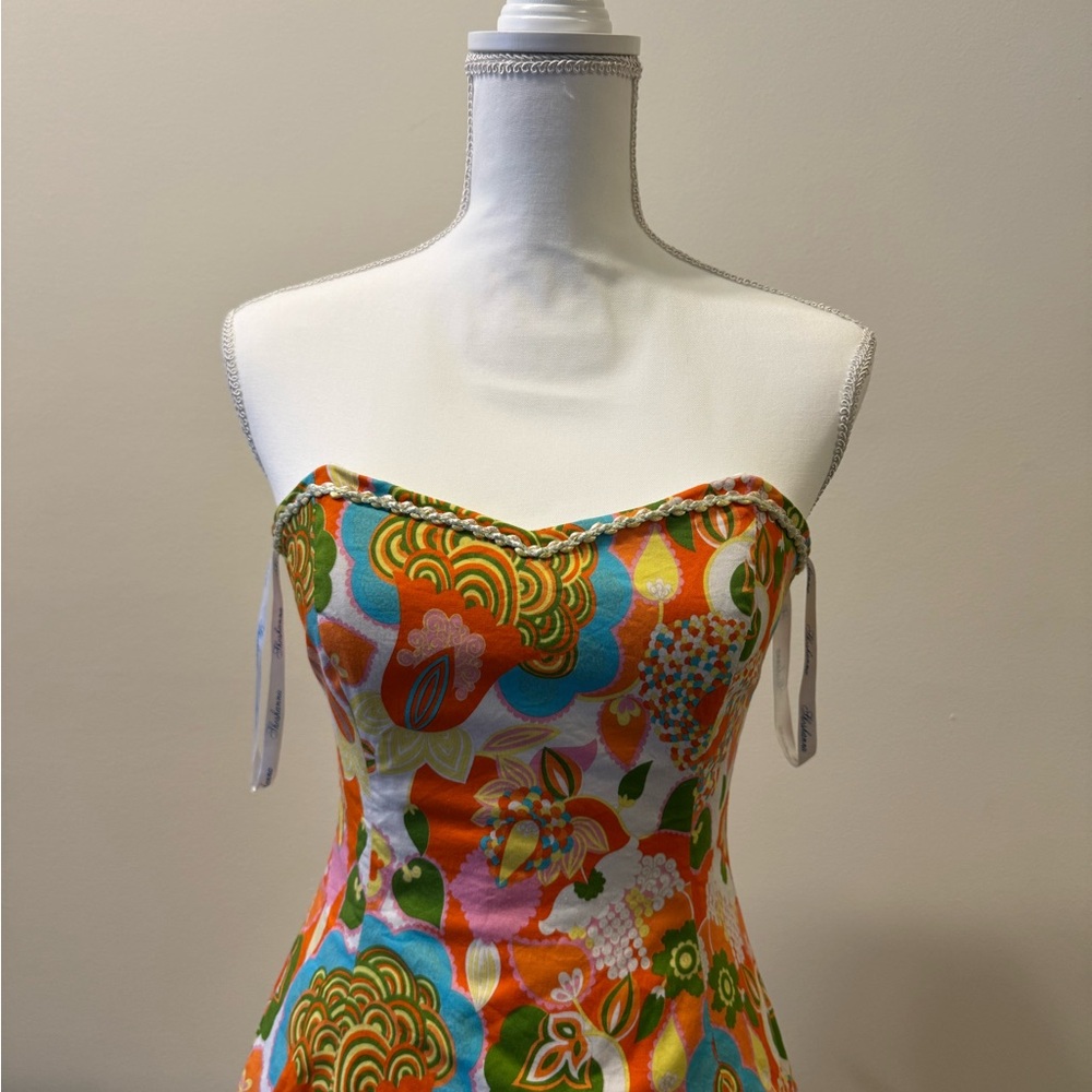 Floral Strapless Dress with Vibrant Colors